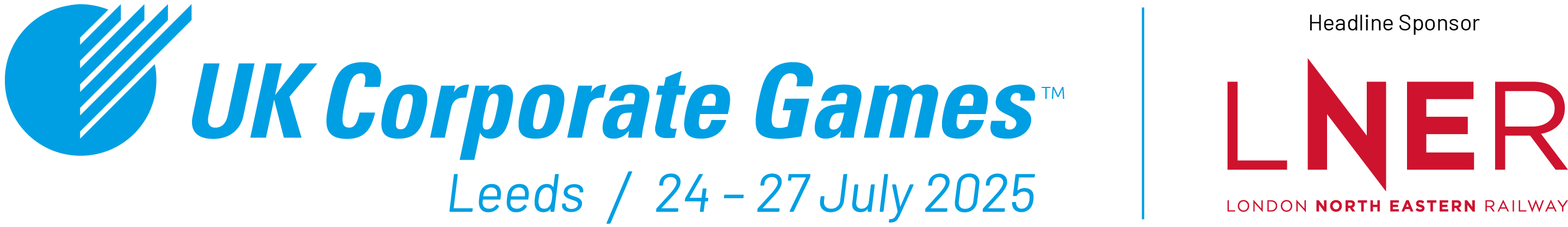 UK Corporate Games 2025 Logo Sponsored by LNER
